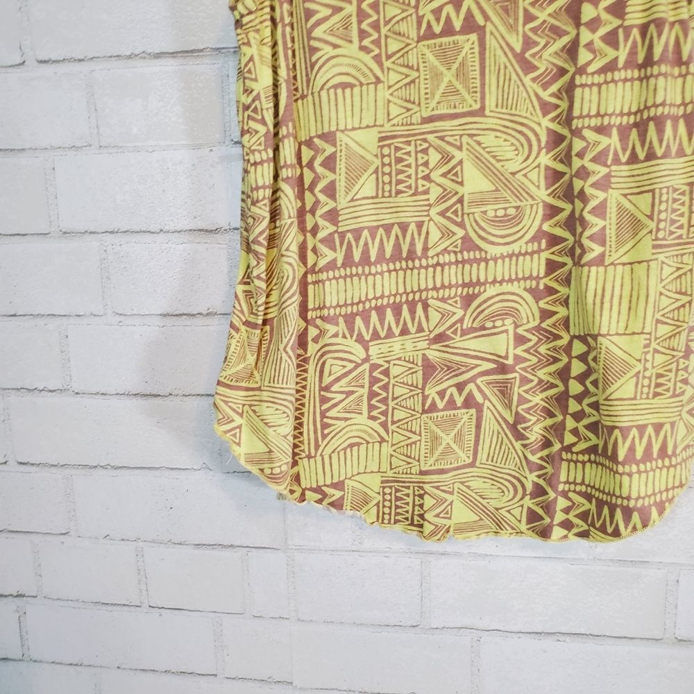 BOGO Billabong Yellow and Brown Geometric Tank Top - Picture 5 of 12